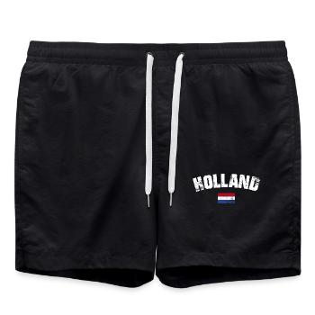 Typographie dégradée de Holland - Short de bain - noir - Devant - AI Model Male 185 light (185cm)