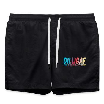 DILLIGAF sieht es so aus, als würde ich ficken - Badeshorts - Schwarz - Vorne - AI Model Male 185 light (185cm)