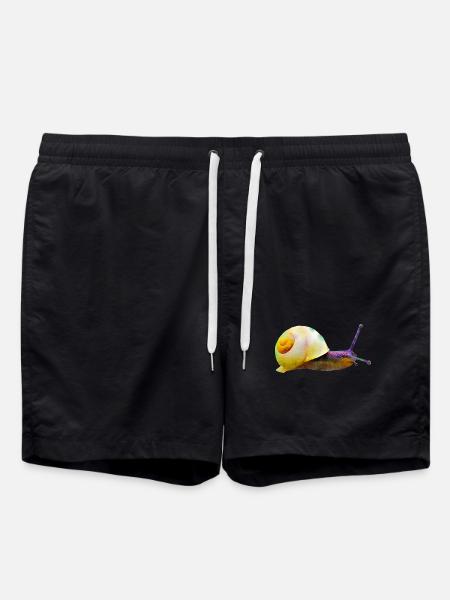 snail - Swim Trunks - black