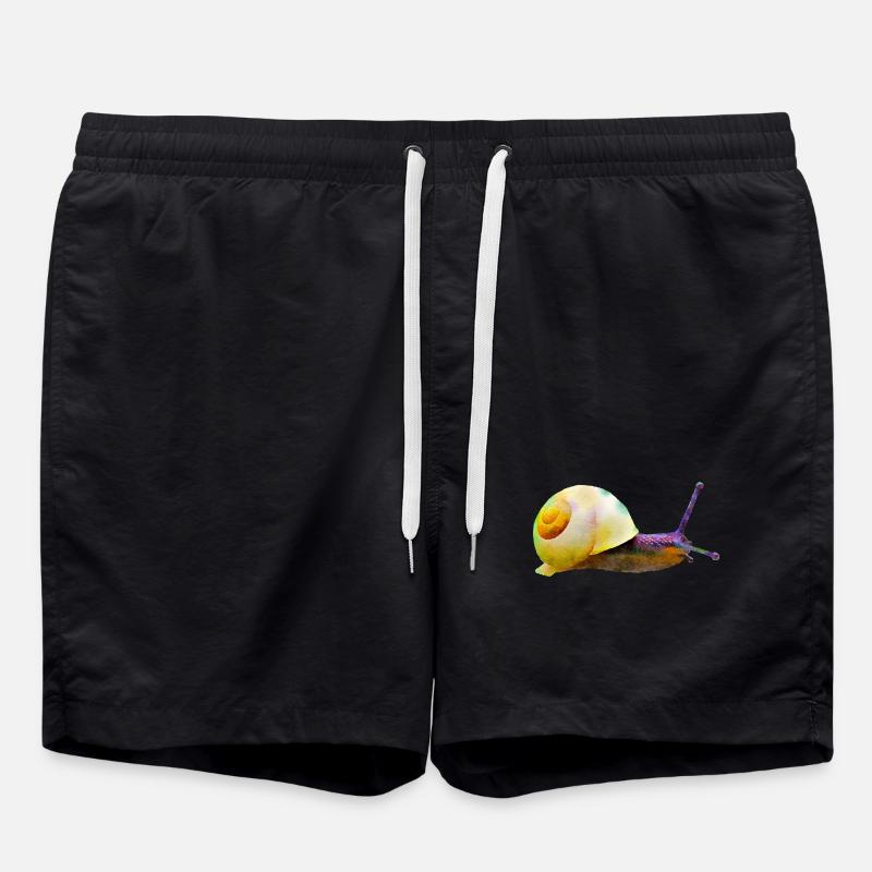 snail - Swim Trunks - black