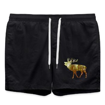 cerf - Short de bain - noir - Devant - AI Model Male 185 light (185cm)