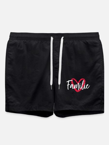 Family Heart I Partner Look Parents Kids - Swim Trunks - black