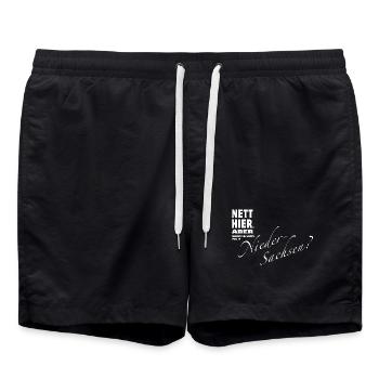 Nett hier. Aber waren Sie in NIEDERSACHSEN ? - Badeshorts - Schwarz - Vorne - AI Model Male 185 light (185cm)