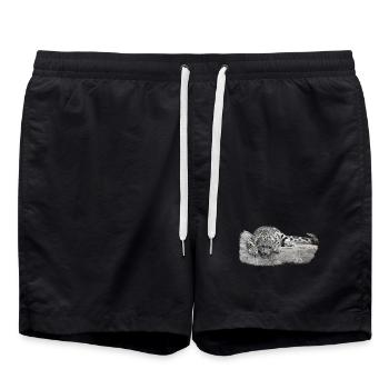 Le lionceau léopard des neiges détendu - Short de bain - noir - Devant - AI Model Male 185 light (185cm)
