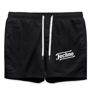 TECHNO - Short de bain - noir - Devant - AI Model Male 185 light (185cm)