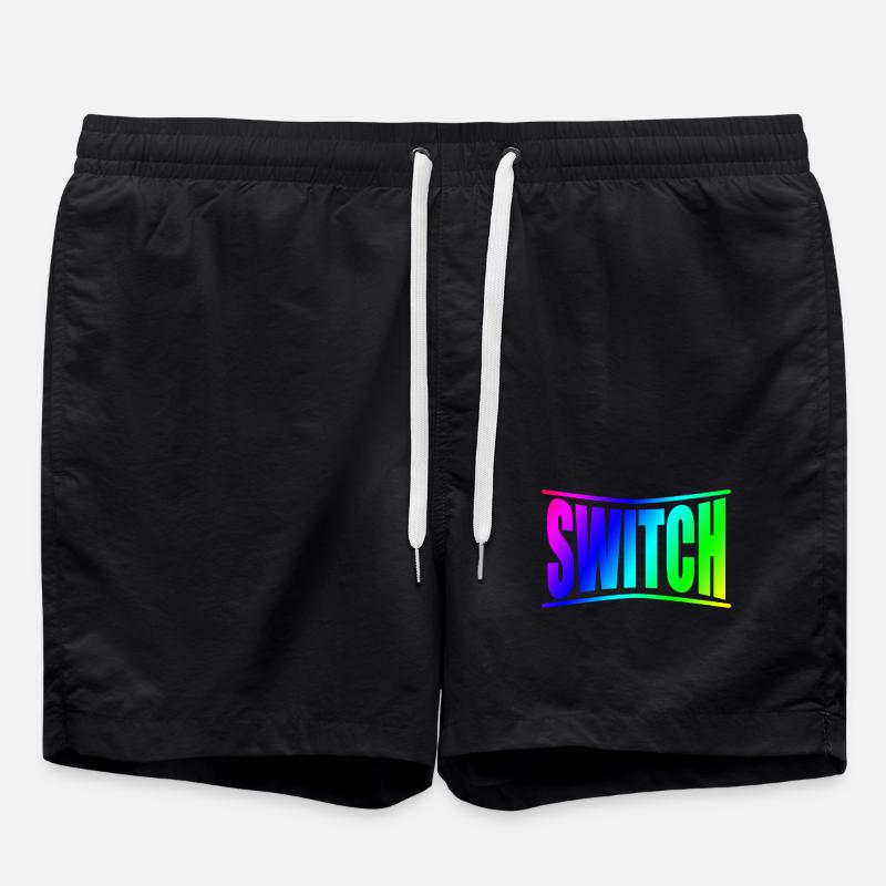 swich bdsm bondage disciplines - Swim Trunks - black