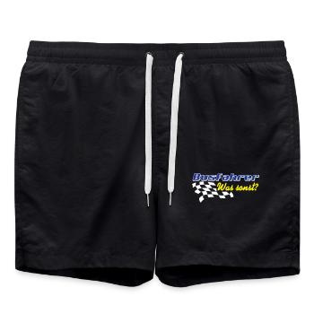 Busfahrer Bus Omnibus , Busfahrer was sonst (25) - Badeshorts - Schwarz - Vorne - AI Model Male 185 light (185cm)