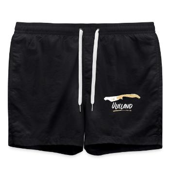 Vlieland | Vintage Carte Rétro - Short de bain - noir - Devant - AI Model Male 185 light (185cm)
