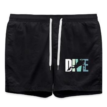 Tauchen Taucher - Badeshorts - Schwarz - Vorne - AI Model Male 185 light (185cm)