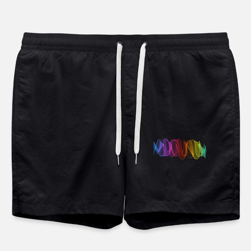 Abstract Lines Design 10 - Swim Trunks - black