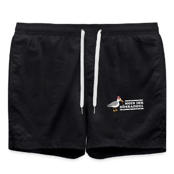 Coole Nordeutsche Möwe Moin ihr Dösbaddel - Badeshorts - Schwarz - Vorne - AI Model Male 185 light (185cm)