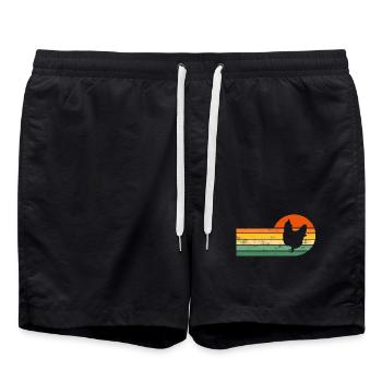 Huhn Hühner - Badeshorts - Schwarz - Vorne - AI Model Male 185 light (185cm)
