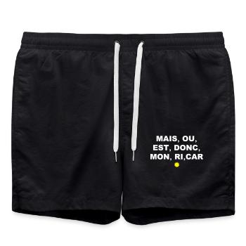 Conjonction - Short de bain - noir - Devant - AI Model Male 185 light (185cm)
