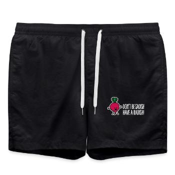 Seien Sie nicht traurig, haben Sie einen lustigen Rettich-Ernährungsberater - Badeshorts - Schwarz - Vorne - AI Model Male 185 light (185cm)
