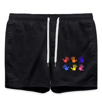 Empreintes de mains sur l’autisme - Short de bain - noir - Devant - AI Model Male 185 light (185cm)
