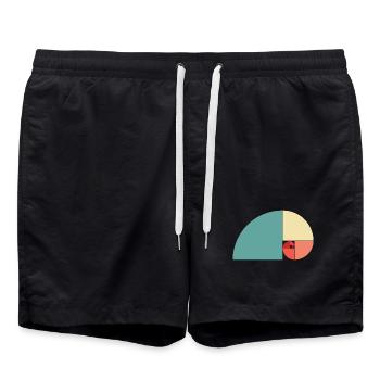Couleur du ratio d’or - Short de bain - noir - Devant - AI Model Male 185 light (185cm)
