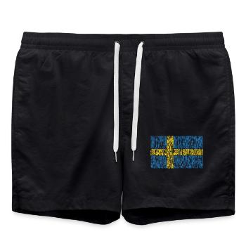 Drapeau de la Suède - Short de bain - noir - Devant - AI Model Male 185 light (185cm)