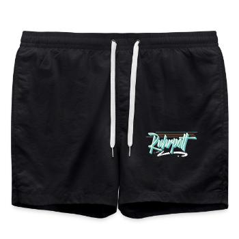 Ruhrpott - Badeshorts - Schwarz - Vorne - AI Model Male 185 light (185cm)
