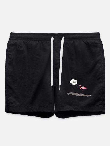 Flamingo with a problem - Swim Trunks - black