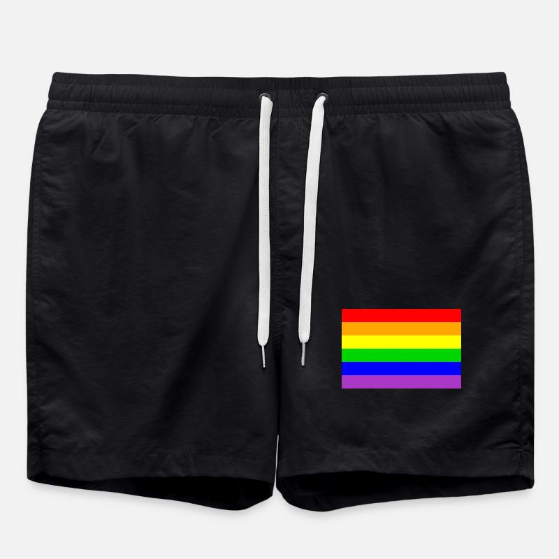 LGBT flag - Swim Trunks - black