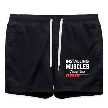 Installing Muscles Please Wait - Short de bain - noir - Devant - AI Model Male 185 light (185cm)