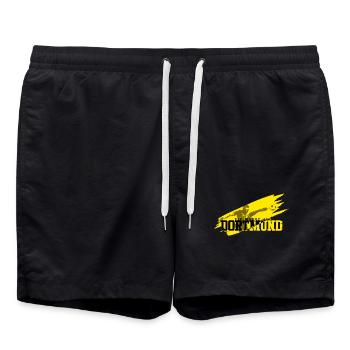 Fussball Dortmund - Badeshorts - Schwarz - Vorne - AI Model Male 185 light (185cm)