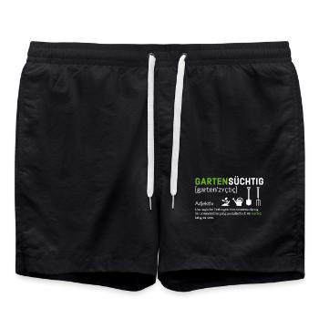 Gartensüchtig: Pflanzenliebhaber Design - Badeshorts - Schwarz - Vorne - AI Model Male 185 light (185cm)