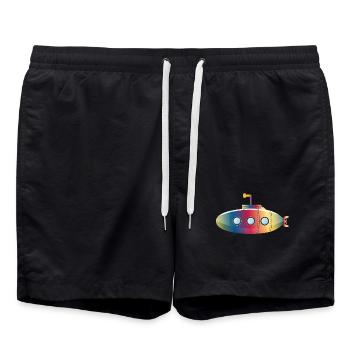 Sous-marin coloré avec hublots - Short de bain - noir - Devant - AI Model Male 185 light (185cm)