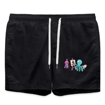 Tintenfisch Künstler And Friends Design - Badeshorts - Schwarz - Vorne - AI Model Male 185 light (185cm)
