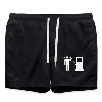 Humour de station-service à essence Plein plein drôle - Short de bain - noir - Devant - AI Model Male 185 light (185cm)