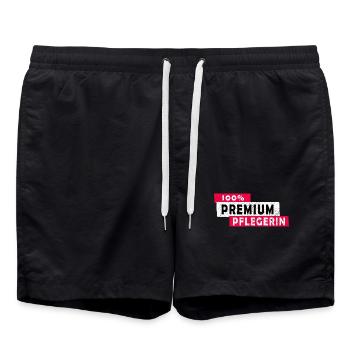 100% Premium Pflegerin Design / Geschenkidee - Badeshorts - Schwarz - Vorne - AI Model Male 185 light (185cm)