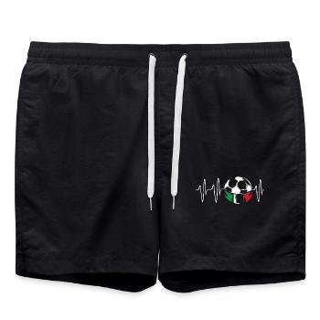 heartbeat herzschlag italien italia soccer fußball - Badeshorts - Schwarz - Vorne - AI Model Male 185 light (185cm)