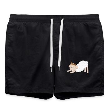 Schaf Schafe - Badeshorts - Schwarz - Vorne - AI Model Male 185 light (185cm)