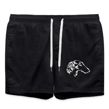 Tête de Barsoi « Black Edition » - Short de bain - noir - Devant - AI Model Male 185 light (185cm)