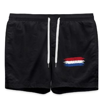 Drapeau néerlandais coups de pinceau Tee - Short de bain - noir - Devant - AI Model Male 185 light (185cm)