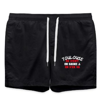 RUGBY TOULOUSE - Short de bain - noir - Devant - AI Model Male 185 light (185cm)