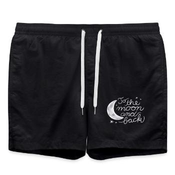 Love you to the moon and back - Badeshorts - Schwarz - Vorne - AI Model Male 185 light (185cm)