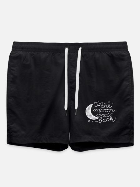 Love you to the moon and back - Badeshorts - Schwarz