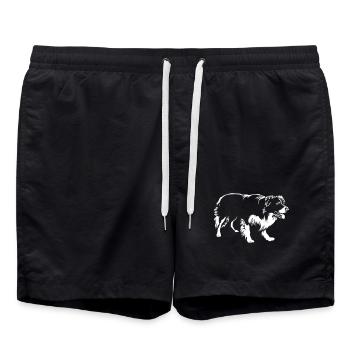 Border Collie « Black Edition » - Short de bain - noir - Devant - AI Model Male 185 light (185cm)
