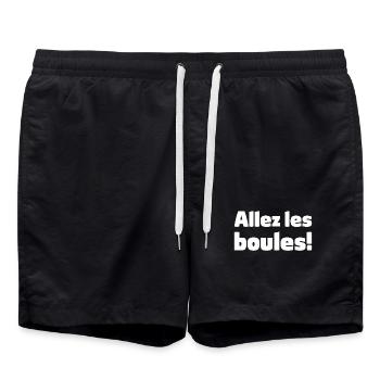 Allez les boules Boule Petanque Spruch für Bouler - Badeshorts - Schwarz - Vorne - AI Model Male 185 light (185cm)