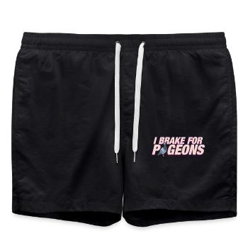 Je freine pour les pigeons - Short de bain - noir - Devant - AI Model Male 185 light (185cm)