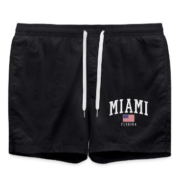 Drapeau vintage de Miami, Floride - Short de bain - noir - Devant - AI Model Male 185 light (185cm)