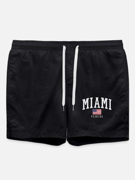 Miami Florida Vintage Flag - Badeshorts - Schwarz