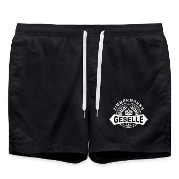 Zimmermanns Geselle Lorbeerkranz mit Zunftzeichen - Badeshorts - Schwarz - Vorne - AI Model Male 185 light (185cm)