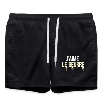 J'aime le beurre, cuisine française - Short de bain - noir - Devant - AI Model Male 185 light (185cm)