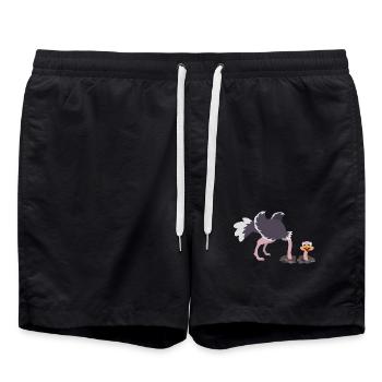 Vogel Strauß steckt den Kopf durch den Sand - Badeshorts - Schwarz - Vorne - AI Model Male 185 light (185cm)
