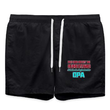 Statement Ruhestand Opa Senior Großvater - Badeshorts - Schwarz - Vorne - AI Model Male 185 light (185cm)