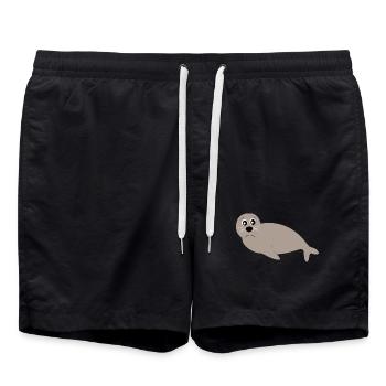 phoques phoques phoques animaux - Short de bain - noir - Devant - AI Model Male 185 light (185cm)