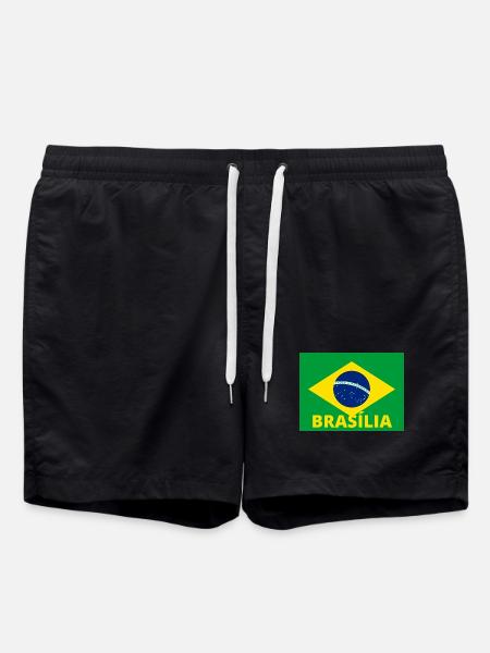La ville de Brasília en drapeau brésilien - Short de bain - noir