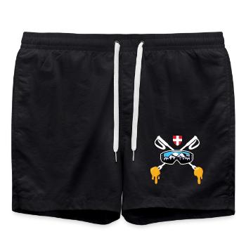 Savoie Ski und Savoyard Fondue Geschenk Haute Savoie - Badeshorts - Schwarz - Vorne - AI Model Male 185 light (185cm)
